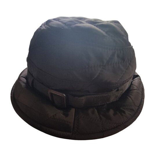 Talbots Womens Quilted Brown Bucket Hat Buckle Lightweight Stylish - Picture 5 of 5